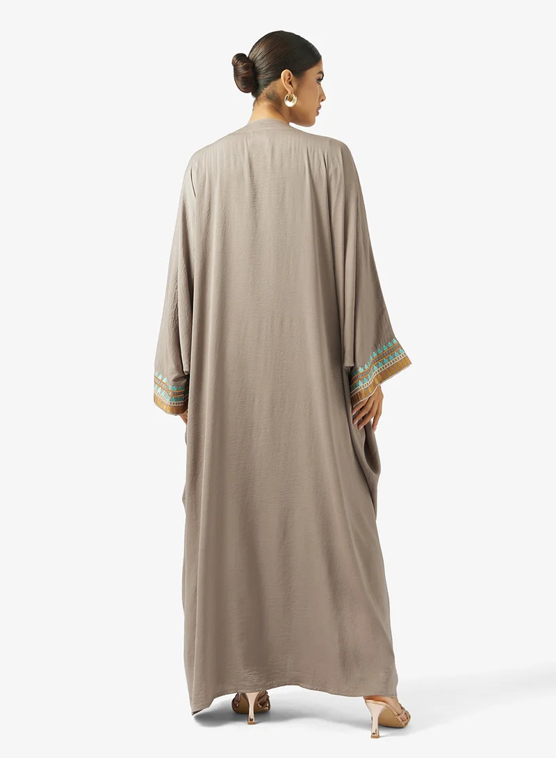 hayas closet Embroidered Abaya With Sheila